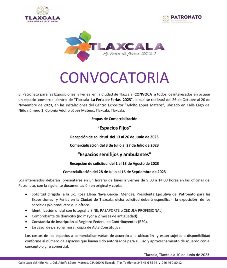 vender en la feria tlaxcala 2023