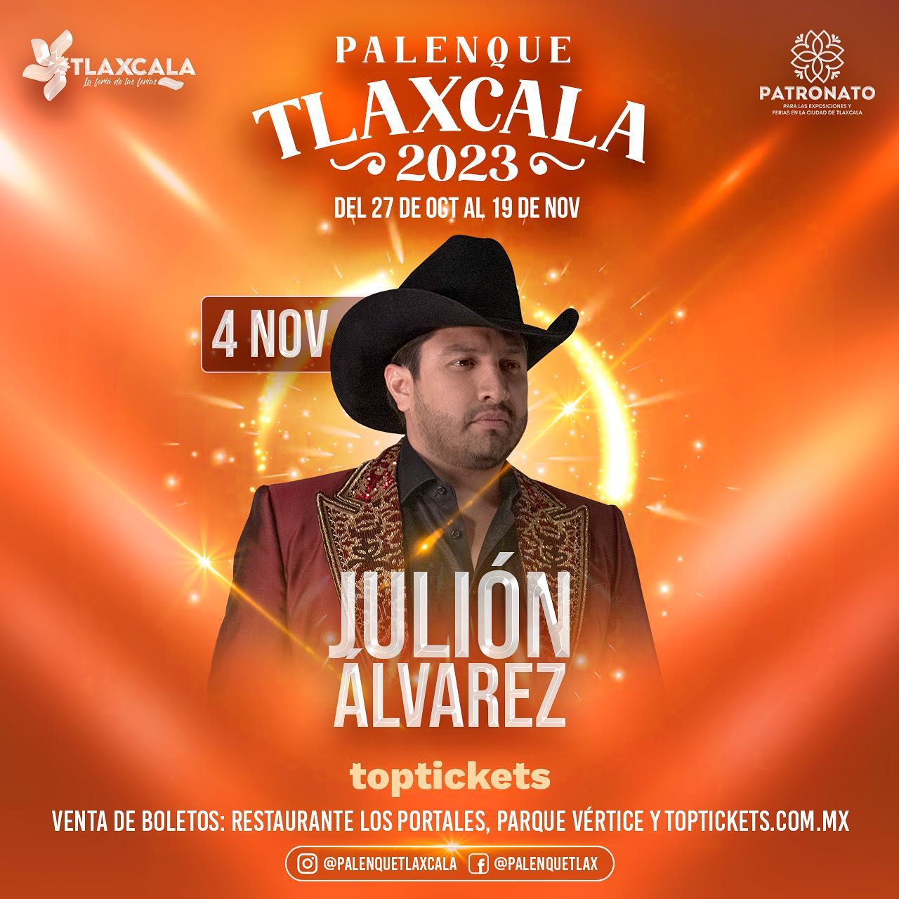boletos julion alvarez palenque tlaxcala 2023