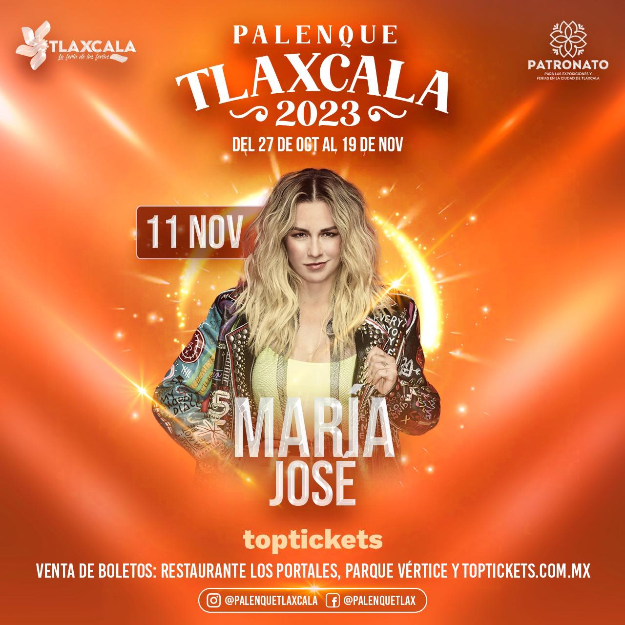 boletos maría josé palenque feria tlaxcala 2023